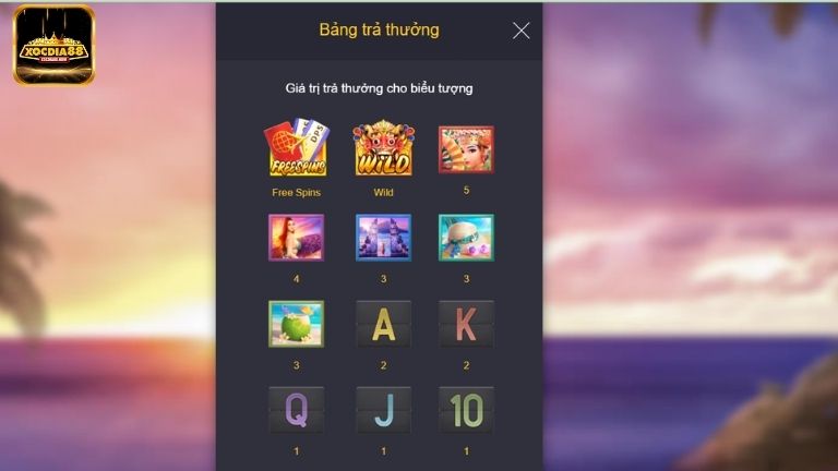 Bali Vacation có luật chơi đơn giản cùng bảng trả thưởng rõ ràng