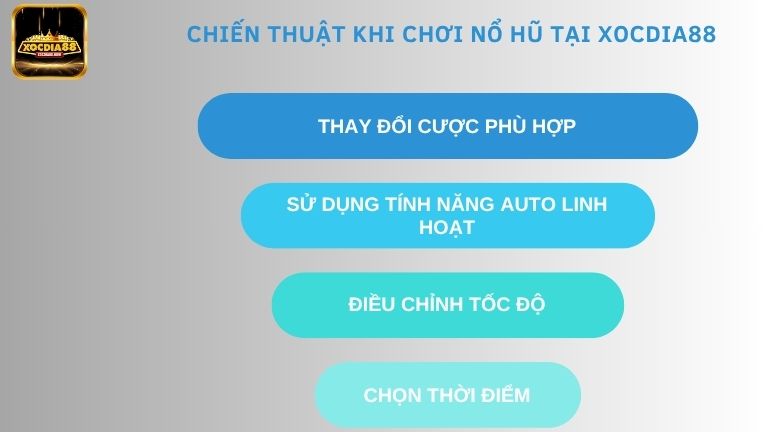Muốn chơi nổ hũ hiệu quả tại Xocdia88 anh em cần áp dụng một số chiến thuật