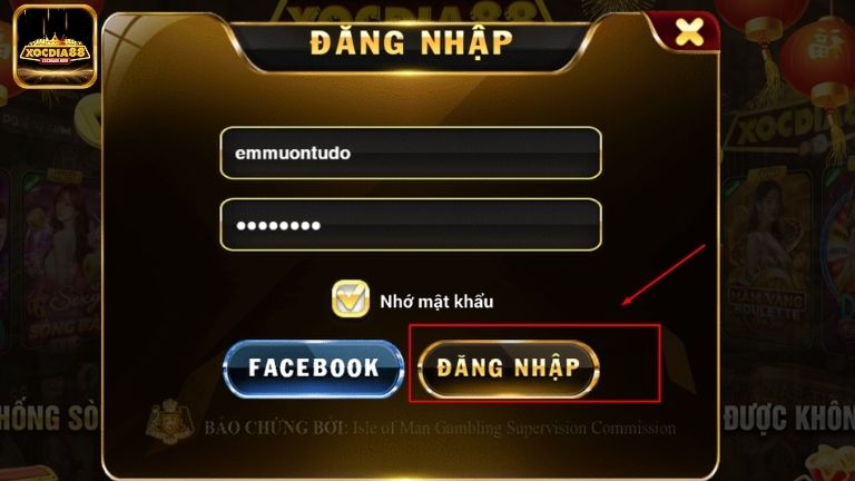 Nhấn vào mục “đăng nhập” để có thể truy cập vào hệ thống